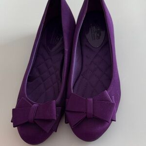 Coach and Four Deep Purple Bow Ballet Flats